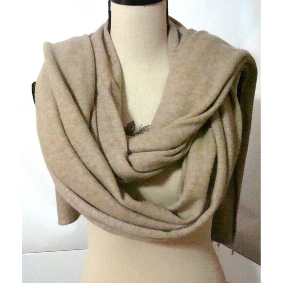 NWT New 100% Cashmere Scarf Wrap Long Womens Tan Ryllace Brown Taupe - Picture 8 of 14